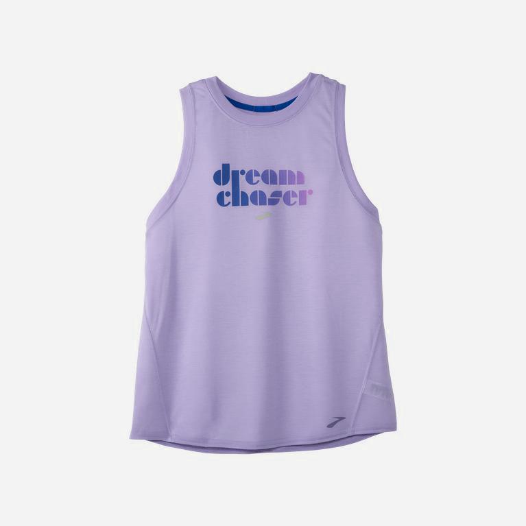 Brooks Empower Her Distance Graphic Running Tank Dame Nettbutikk - Lavendel Lilla - Norge (FBR276318